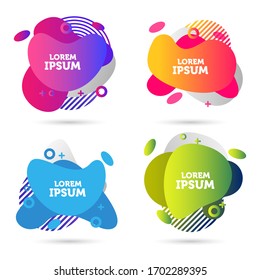 Modern abstract vector banner set. Flat geometric liquid form with various colors. Modern vector template, Template for the design of a logo, flyer or presentation