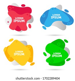 Modern abstract vector banner set. Flat geometric liquid form with various colors. Modern vector template, Template for the design of a logo, flyer or presentation