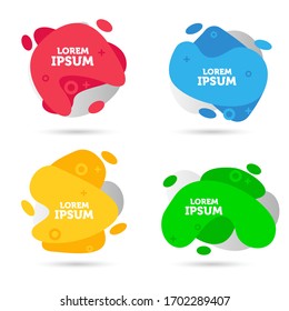 Modern abstract vector banner set. Flat geometric liquid form with various colors. Modern vector template, Template for the design of a logo, flyer or presentation