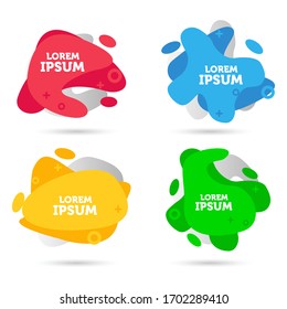 Modern abstract vector banner set. Flat geometric liquid form with various colors. Modern vector template, Template for the design of a logo, flyer or presentation