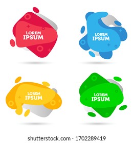 Modernes abstraktes Banner für Vektorillustration. Flache geometrische flüssige Form mit verschiedenen Farben. Moderne Vektorillustration-Vorlage, Muster für die Gestaltung eines Logos, eines Flyers oder einer Präsentation