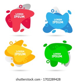 Modern abstract vector banner set. Flat geometric liquid form with various colors. Modern vector template, Template for the design of a logo, flyer or presentation
