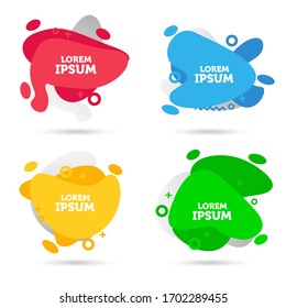Modern abstract vector banner set. Flat geometric liquid form with various colors. Modern vector template, Template for the design of a logo, flyer or presentation