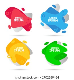 Modern abstract vector banner set. Flat geometric liquid form with various colors. Modern vector template, Template for the design of a logo, flyer or presentation