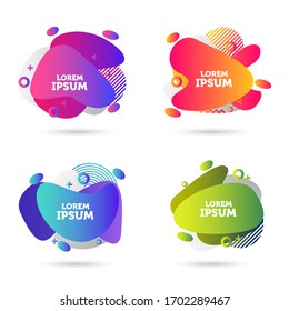 Modern abstract vector banner set. Flat geometric liquid form with various colors. Modern vector template, Template for the design of a logo, flyer or presentation