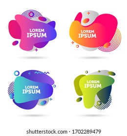Modern abstract vector banner set. Flat geometric liquid form with various colors. Modern vector template, Template for the design of a logo, flyer or presentation
