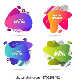 Modern abstract vector banner set. Flat geometric liquid form with various colors. Modern vector template, Template for the design of a logo, flyer or presentation