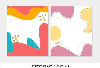 Modern abstract vector banner set. Flat geometric liquid form with various colors. Modern vector template, Template for the design of a logo, flyer or presentation.