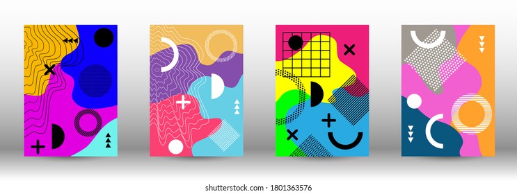 Modern abstract vector banner set. Colorful trendy illustration.  Abstract elegant background. Creative vector banner illustration.