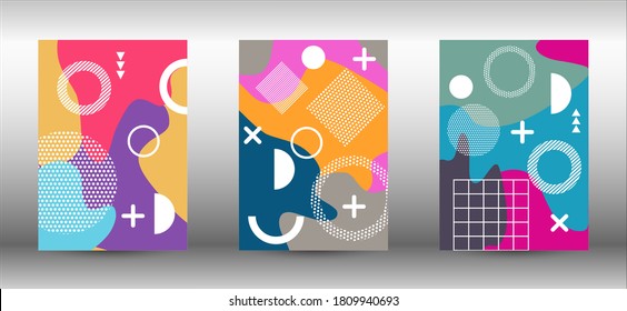 Modern abstract vector banner set. Trendy abstract vector illustration. Colorful geometric background design. Creative vector banner illustration.