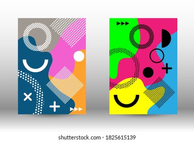 Modern abstract vector banner set. Trendy abstract vector illustration. Colorful geometric background design. Creative vector banner illustration.