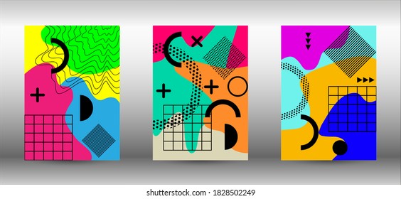 Modernes abstraktes Vektorbanner-Set. Trendy abstrakte Vektorgrafik. Minimale geometrische Form. Kreative Vektorbanner-Illustration.