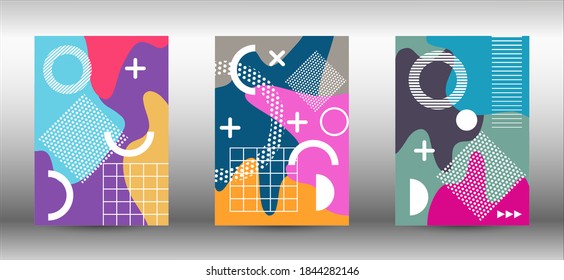 Modern abstract vector banner set. Trendy abstract vector illustration. Colorful geometric background design. Creative vector banner illustration.