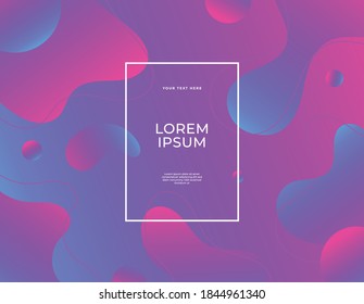 Modern abstract vector banner set flat liquid blob shapes ultraviolet colors background. Trendy template for design social media post, flyer or business presentation eps 10.