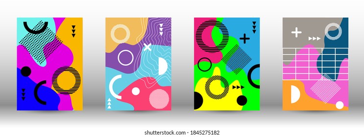 Modern abstract vector banner set. Trendy abstract vector illustration. Minimal geometric shape. Creative vector banner illustration.