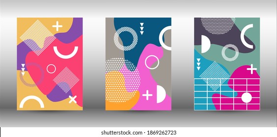 Modern abstract vector banner set. Trendy abstract vector illustration. Colorful geometric background design. Creative vector banner illustration.