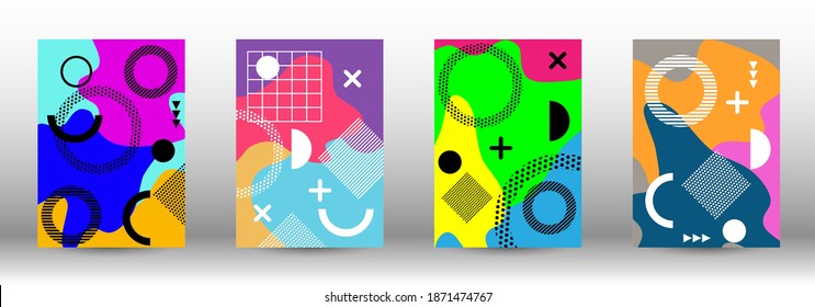 Conjunto de banner vectorial abstracto moderno. Ilustración vectorial abstracta de moda. Diseño creativo de folleto. Ilustración de banner vector creativo.