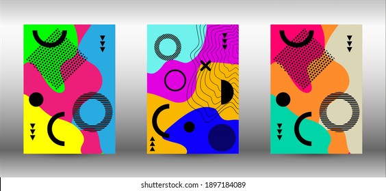 Modern abstract vector banner set. Trendy abstract vector illustration. Brochure creative design. Creative vector banner illustration.