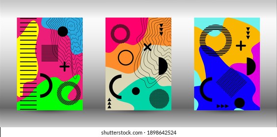 Modern abstract vector banner set. Colorful trendy illustration.  Brochure creative design. Creative vector banner illustration.
