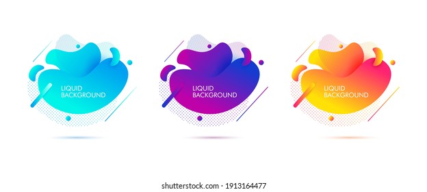 Modern abstract vector banner set. Fluid color geometric badges liquid form with various colors. Modern vector template, Template for the design of a logo, flyer or presentation. EPS 10