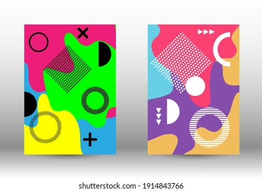 Modern abstract vector banner set. Colorful trendy illustration.  Colorful geometric background design. Creative vector banner illustration.
