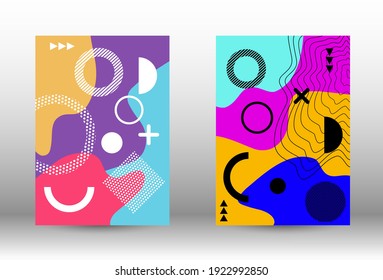 Modern abstract vector banner set. Colorful trendy illustration.  Colorful geometric background design. Creative vector banner illustration.