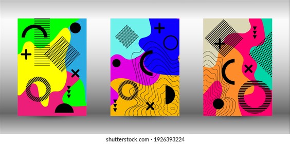 Conjunto de banner vectorial abstracto moderno. Ilustración vectorial abstracta de moda. Diseño creativo de folleto. Ilustración de banner vector creativo.
