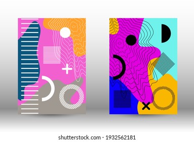 Modernes abstraktes Vektorbanner-Set. Trendy abstrakte Vektorgrafik. Broschüre kreatives Design. Kreative Vektorbanner-Illustration.