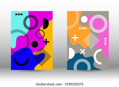 Modernes abstraktes Vektorbanner-Set. Trendy abstrakte Vektorgrafik. Minimale geometrische Form. Kreative Vektorbanner-Illustration.
