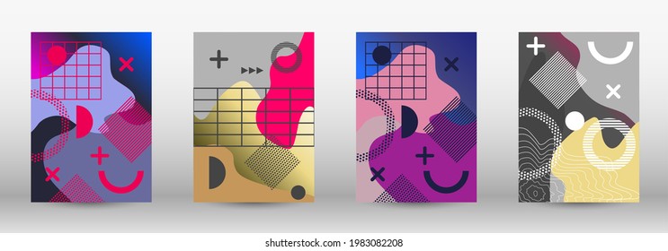 Conjunto de banner vectorial abstracto moderno. Ilustración vectorial abstracta de moda. Resumen del elegante fondo. Ilustración de banner vector creativo.