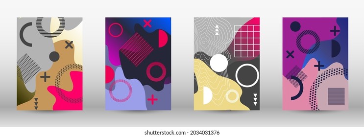 Conjunto de banner vectorial abstracto moderno. Ilustración vectorial abstracta de moda. Resumen del elegante fondo. Ilustración de banner vector creativo.