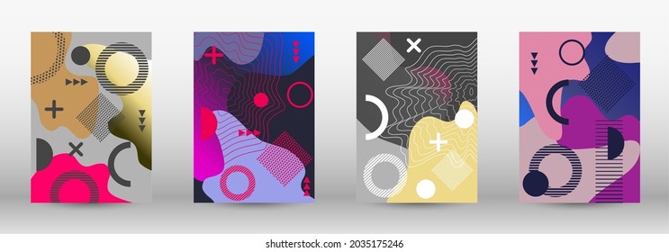 Conjunto de banner vectorial abstracto moderno. Ilustración vectorial abstracta de moda. Resumen del elegante fondo. Ilustración de banner vector creativo.