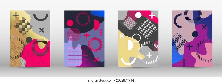 Conjunto de banner vectorial abstracto moderno. Ilustración vectorial abstracta de moda. Resumen del elegante fondo. Ilustración de banner vector creativo.