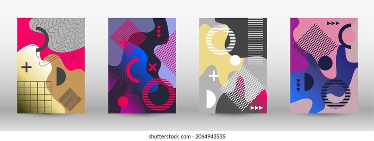 Conjunto de banner vectorial abstracto moderno. Ilustración vectorial abstracta de moda. Resumen del elegante fondo. Ilustración de banner vector creativo.