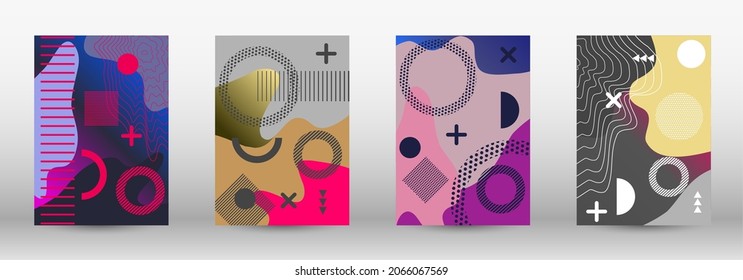 Conjunto de banner vectorial abstracto moderno. Ilustración vectorial abstracta de moda. Resumen del elegante fondo. Ilustración de banner vector creativo.