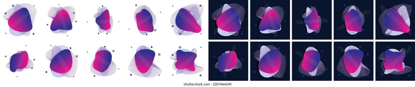Modern abstract vector banner set. Flat geometric liquid Purple color Background. Modern vector template; Template for the design of a logo; flyer or presentation
