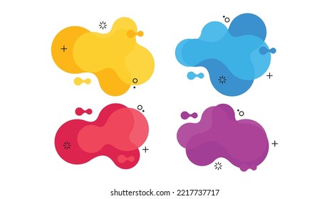 Modern abstract vector banner set. Flat geometric liquid form with various colors. Modern vector template, Template for the design of a logo, flyer or presentation.