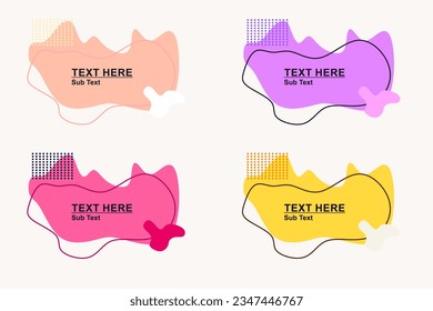 Modern abstract vector banner set. Flat geometric shapes of different colors and different style. Template for web or print design. Ready to use template.