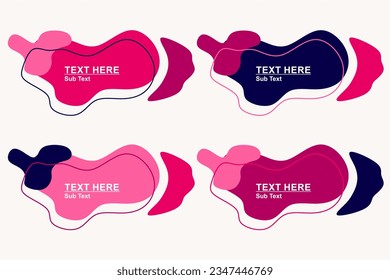 Modern abstract vector banner set. Flat geometric shapes of different colors and different style. Template for web or print design. Ready to use template.