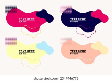 Modern abstract vector banner set. Flat geometric shapes of different colors and different style. Template for web or print design. Ready to use template.
