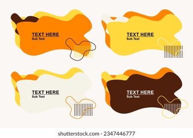 Modern abstract vector banner set. Flat geometric shapes of different colors and different style. Template for web or print design. Ready to use template.