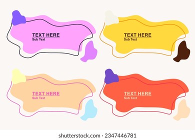 Conjunto de banner vectorial abstracto moderno. Formas geométricas planas de diferentes colores y estilos diferentes. Plantilla para diseño web o de impresión. Listo para usar la plantilla.