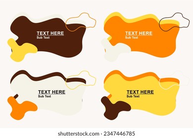 Modernes abstraktes Vektorbanner-Set. Flache geometrische Formen verschiedener Farben und unterschiedlichen Stils. Vorlage für Web- oder Print-Design. Bereit für die Verwendung der Vorlage.