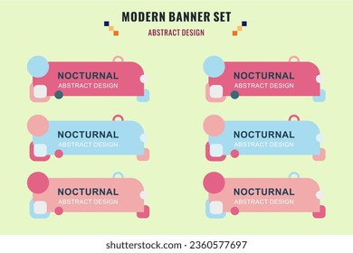Modern abstract vector banner set. Flat geometric shape with different colors and different style. Template for web or print design, ready to use.