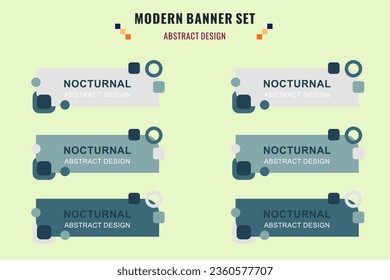 Modernes abstraktes Vektorbanner-Set. Flache geometrische Form mit verschiedenen Farben und unterschiedlichem Stil. Vorlage für Web- oder Print-Design, einsatzbereit.