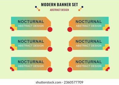 Conjunto de banner vectorial abstracto moderno. Forma geométrica plana con colores diferentes y estilo diferente. Plantilla para diseño web o de impresión, lista para usar.