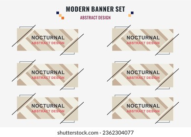 Conjunto de banner vectorial abstracto moderno. Forma geométrica plana con colores diferentes y estilo diferente. Plantilla para diseño web o de impresión, lista para usar.