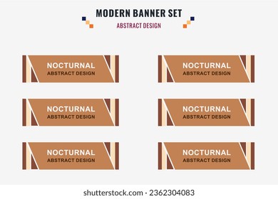 Modern abstract vector banner set. Flat geometric shape with different colors and different style. Template for web or print design, ready to use.