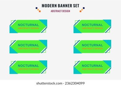 Modern abstract vector banner set. Flat geometric shape with different colors and different style. Template for web or print design, ready to use.