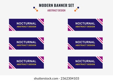 Conjunto de banner vectorial abstracto moderno. Forma geométrica plana con colores diferentes y estilo diferente. Plantilla para diseño web o de impresión, lista para usar.